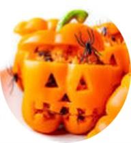 Jack O Lantern Stuffed Pepper